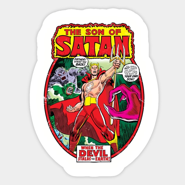 Son of Satan  (Alt Print) Sticker by Nerdology